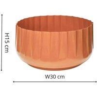 Hudson Orange Corrugated Bowl Planter, H15cm x D30cm