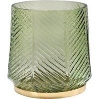 Ivyline Elm Embossed Candle Holder Soft Sage H20cm