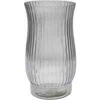 Ivyline Airlie Ribbed Vase in Grey - Sustainable and Premium Quality - Waterproof and Trendy - Indoor Glass Vase - H27 x D14.5cm