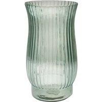 Ivyline Airlie Ribbed Vase in Sage Green - Sustainable and Premium Quality - Waterproof and Trendy - Indoor Glass Vase - H27 x D14.5cm