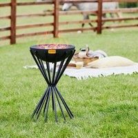 Ivyline Outdoor Tall Metal Dakota Fire Pit - Black H65xW38cm