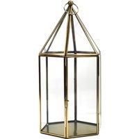 Ivyline Glasshouse Terrarium Antique Brass H36cm W18cm