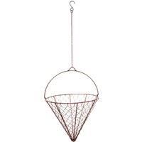 Ivyline Outdoor Hanging Wired Netted Cone Bronze H40cm D30cm
