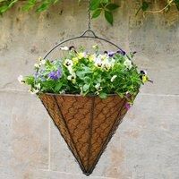 Ivyline Outdoor Hanging Wired Netted Cone Zinc H40cm D30cm