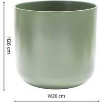Ivyline Lisbon Contemporary Lisbon Planter in Sage - Waterproof & Durable - Premium Glazed Decorative Indoor Ceramic Flower Pot - H26 x D26cm