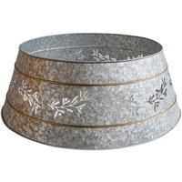 Ivyline Mistletoe Cut Out Tree Skirt in Galvanised – Lightweight & Rust Resistant Home Accessory – Christmas Tree Stand Cover – D67 x H 25cm