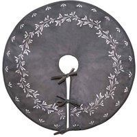 Ivyline Velvet Mistletoe Tree Skirt in Slate – Lightweight & Rust Resistant Home Accessory – Christmas Tree Stand Cover – D80cm