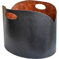 Ivyline Black Faux Leather Log Bucket H30cm W40cm