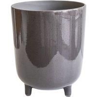 Ivyline Lecce Speckled Planter in Grey with Legs - Indoor Flower Pot - Modern Home Decoration - H19 x D16 cm