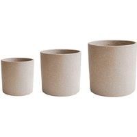 Ivyline Valetta Caramel Terrazzo Planter Set Of 3