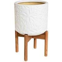 Ivyline Aspen Flower White Planter H40Cm D28Cm