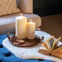 Ivyline - Harvey Walnut Wooden Candle Plate