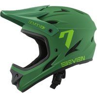 7 iDP M1 MTB Mountain Bike Full Face Lightweight Vented Bicycle Helmet (Forest Green, Youth Medium)