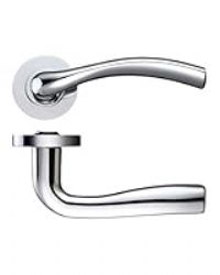 sienna door handle lever on rose - polished chrome from e-hardware