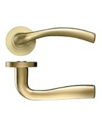 Siena Door Lever - Screw On Rose - Favo Satin Brass