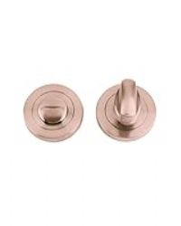 Stanza Bathroom Turn and Release with Round Rose Escutcheon - Premium 50mm Satin Chrome Lock Accessory - Sleek Design for Privacy Doors, Fire Rated