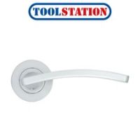 Stanza Toledo on Rose Door Handles Satin Chrome