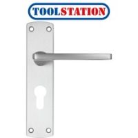Stanza Leon Door Handles Satin Euro Lock
