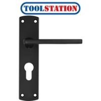Stanza Leon Door Handles Matt Black Euro Lock