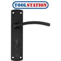 Stanza Toledo Door Handles Matt Black Bathroom
