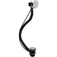 Nuie Modern Push Button Bath Waste with Overflow Brass Chrome Bathroom Plug