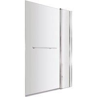 Nuie Pacific Square Bath Screen With Fixed Panel & Rail - Polished Chrome