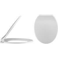 Nuie NTS010 | Modern Bathroom Round Soft Close Toilet Seat, 429mm x 350mm, White
