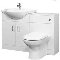 Nuie Saturn Combination Furniture Pack Round Basin WC Unit 1 Tap Hole