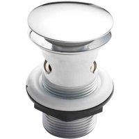 Nuie E328 £ Modern Bathroom Easyclean Slotted Push Button Plug Basin Waste, 82mm x 61mm, Chrome