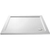 Nuie 1000x900mm NTP014 | Modern Bathroom Rectangular Slimline Pearlstone Shower Tray, 900mm x 1000mm, Gloss White, 1000mm x 900mm