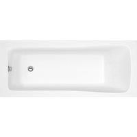 Nuie NBA410 Linton £ Modern Bathroom Single Ended Square Bath, 1700mm x 750mm x 380mm, White, 1700mm x 750mm