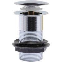Nuie Unslotted Basin Waste, Easyclean Sprung Plug - E338 - Chrome Finish