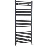Nuie Radiator MTY105 |Modern Bathroom Vertical Heated Ladder Towel Straight Rails, 1150mm x 500mm, Anthracite, Set of 2 Pieces