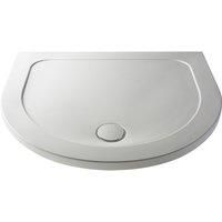 Nuie Pearlstone D Shape Ultra Slim Shower Tray 1050mm White Lightweight Strong