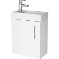 Home Standard Minimalist White Gloss 400mm Wall Hung Cabinet & Basin - 1 Tap Hole