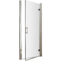 Nuie AQHD80 Pacific £ Modern Bathroom 6mm Safety Glass Hinged Door Shower Enclosure, 800mm, Polished Chrome, Clear