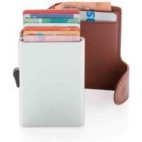 C-secure Card Holder in Brown Faux Leather RFID NFC Blocker Wallet