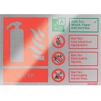 Firechief Non Photoluminescent "Water" Fire Safety Sign 150 x 100mm (321FX)