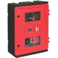 Jonesco HS72K Double Extinguisher Cabinet with Key Lock, 2 kg x 6/9 kg, Red