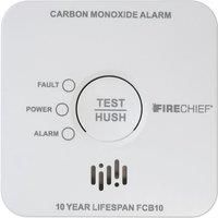 Carbon Monoxide (CO) Alarm - 10 Year Sealed Battery Gas Alarm - For Rooms With Fuel Burning Appliance eg Boiler, Heater & Cooker, Lofts & Garages - Firechief FCB10 Model