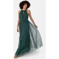 Anaya with Love Women/'s Maxi Dress Ladies Sleeveless Halterneck Ruffle Empire A-line for Wedding Guest Bridesmaid Ball Evening Occasion, Emerald Green, 10