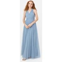 Anaya with Love Women's Open Back Maxi Dress in Light Blue | Size: 16