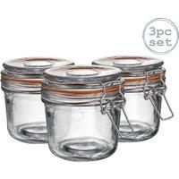 Glass Storage Jars Airtight Clip Top Lid Food Preserve Preserving Jar 350ml x3