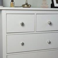 Nicola Spring Ceramic Cupboard Drawer Handle Knob - Floral Design - Flower Bud