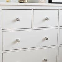 Round Ceramic Cabinet Knob Vintage Cupboard Door Drawer Handles Black Fern