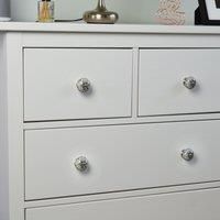 Round Ceramic Cabinet Knob Vintage Cupboard Door Drawer Handles White Rose