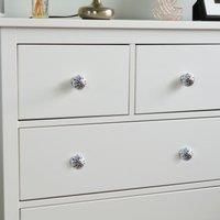 Round Ceramic Cabinet Knob Vintage Cupboard Door Drawer Handles Navy Flower