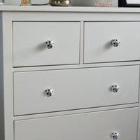Round Ceramic Cabinet Knob Vintage Cupboard Door Drawer Handles Navy Spot