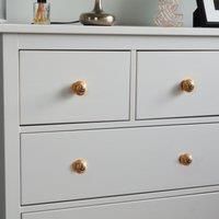 Round Ceramic Cabinet Knob Vintage Cupboard Door Drawer Handles Orange Spot