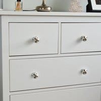 Round Ceramic Cabinet Knob Cupboard Door Drawer Handles White & Black Spot